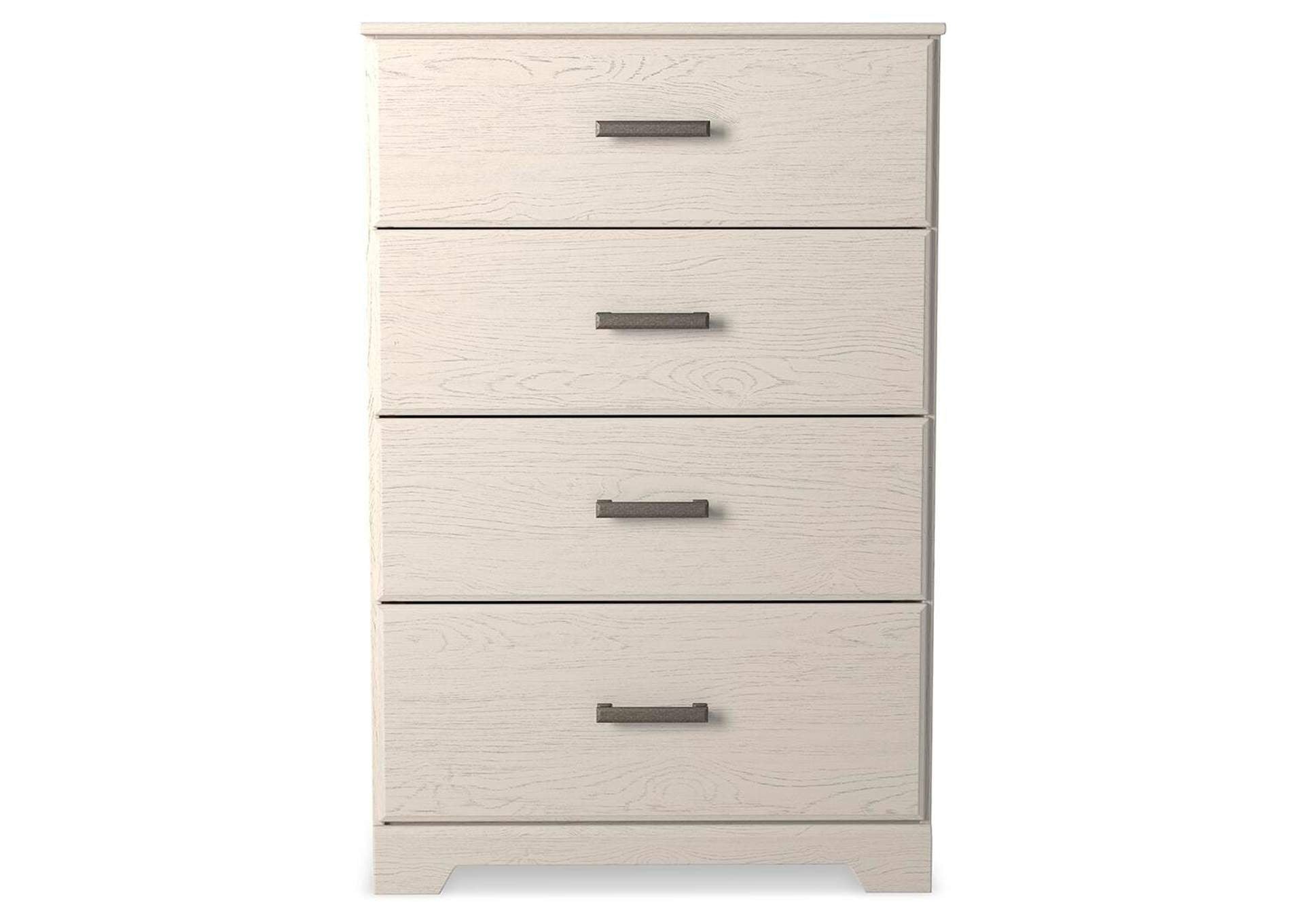 Stelsie Twin Panel Bed with Mirrored Dresser and Chest front view