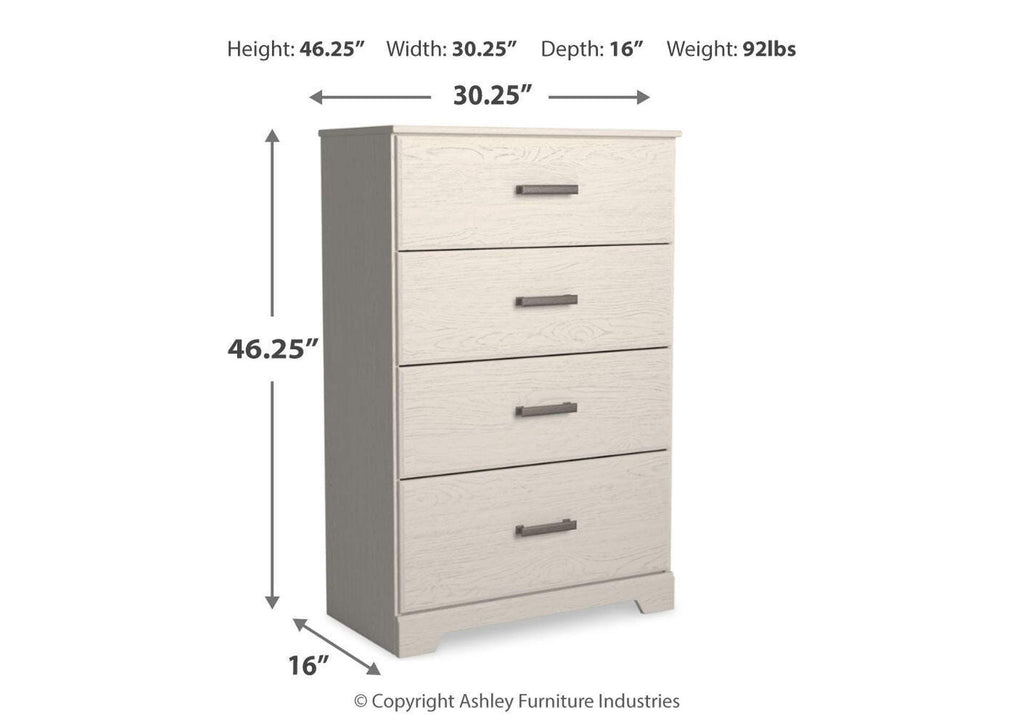 Stelsie Twin Panel Bed with Mirrored Dresser, Chest and Nightstand dimensions