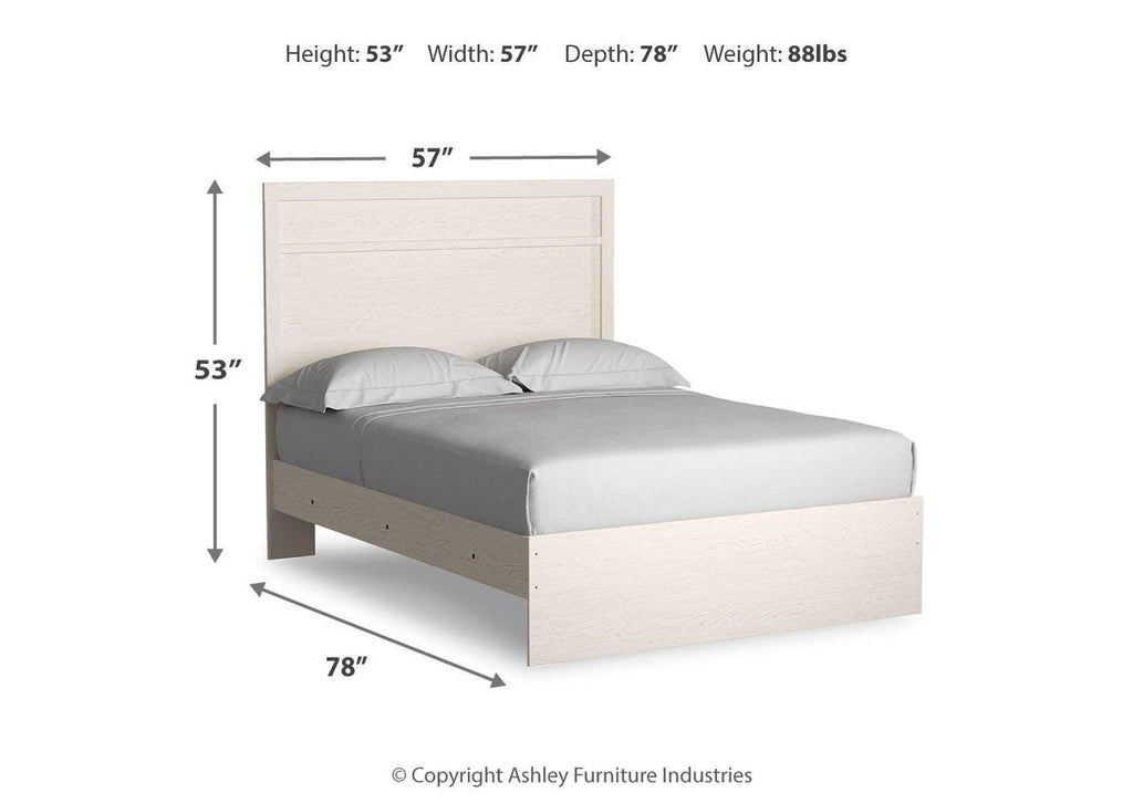 Stelsie Full Panel Bed with Mirrored Dresser dimensions