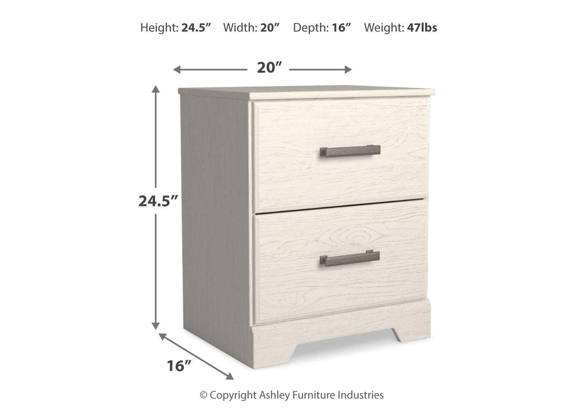 Stelsie Twin Panel Bed with Mirrored Dresser and Nightstand dimensions