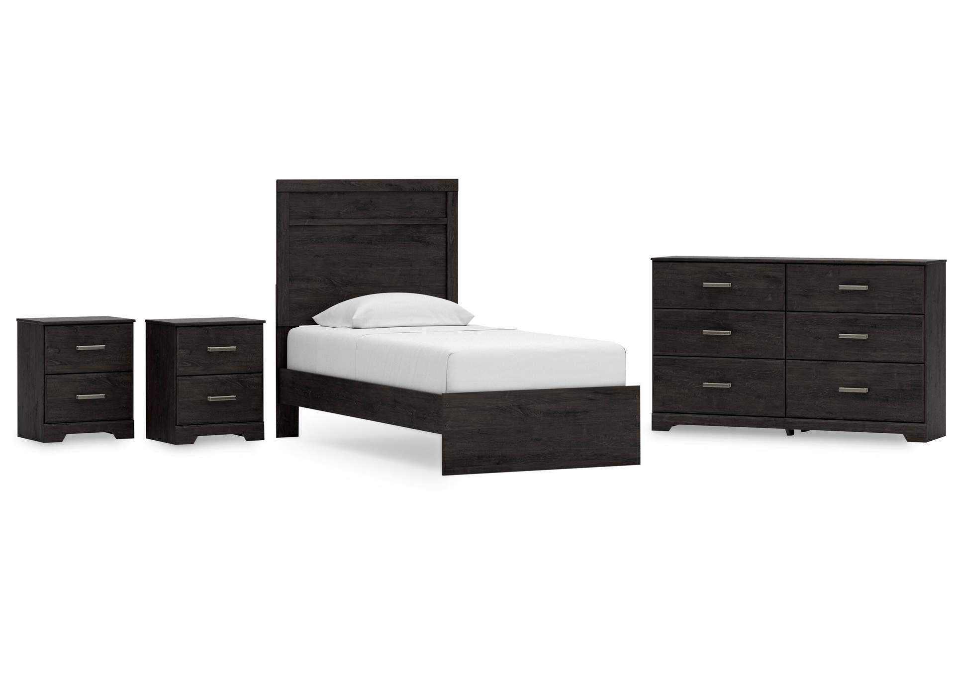 Belachime Twin Panel Bed with Dresser and 2 Nightstands