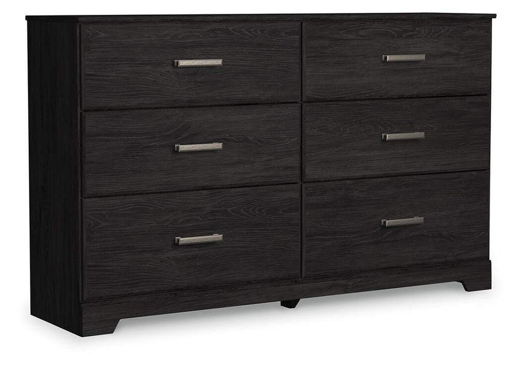 Belachime Twin Panel Bed with Dresser angled view