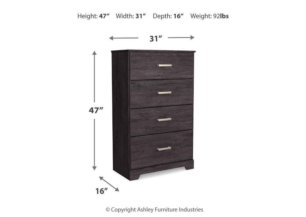 Belachime King Panel Bed with Mirrored Dresser and Chest dimensions