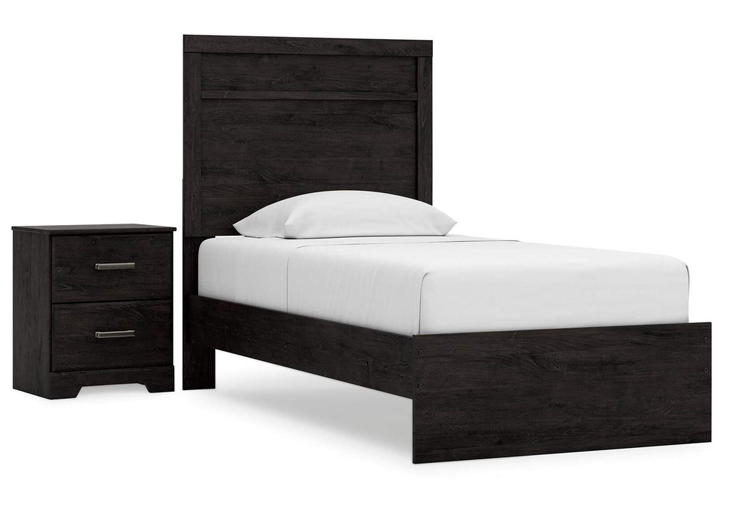 Belachime Twin Panel Bed with Nightstand
