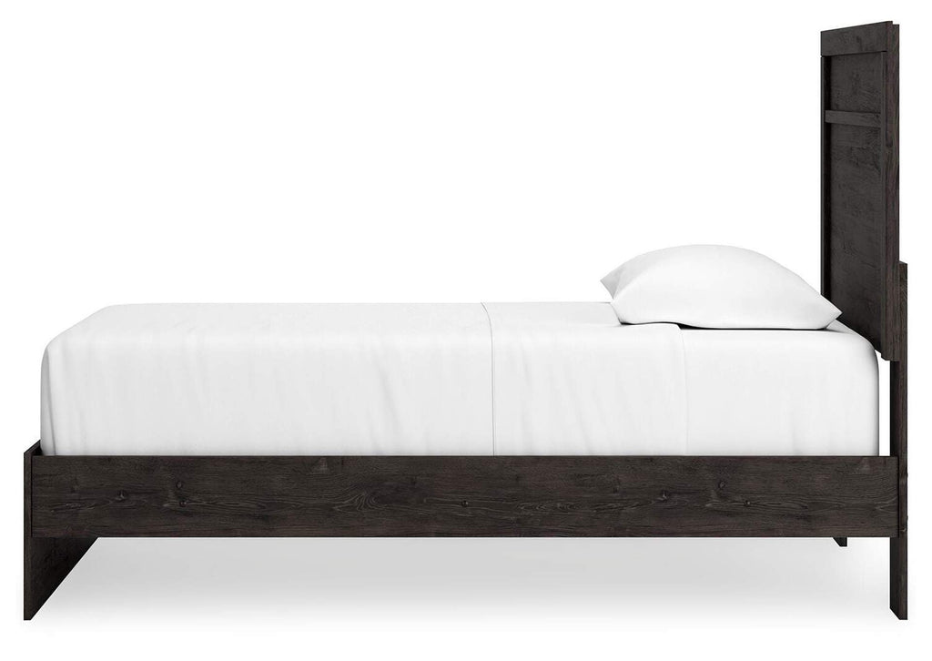Belachime Twin Panel Bed with Dresser side view