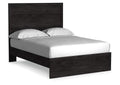 Belachime Full Panel Bed with Mirrored Dresser