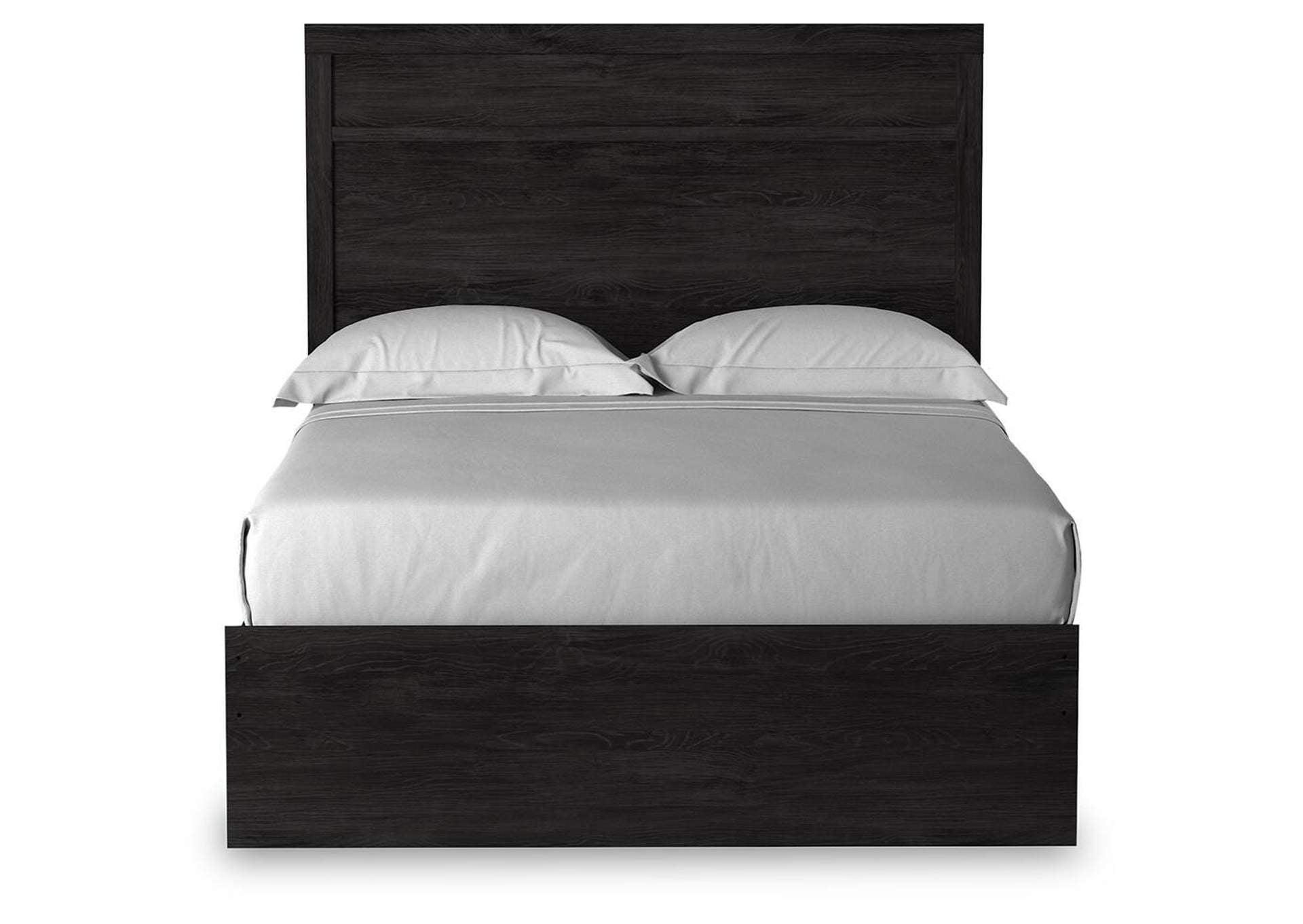 Belachime Full Panel Bed with Mirrored Dresser and Chest