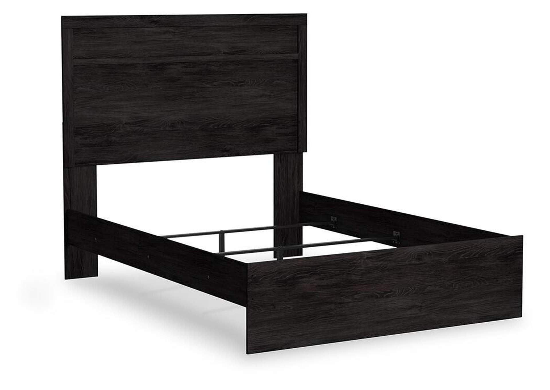 Belachime Full Panel Bed with 2 Nightstands angled view
