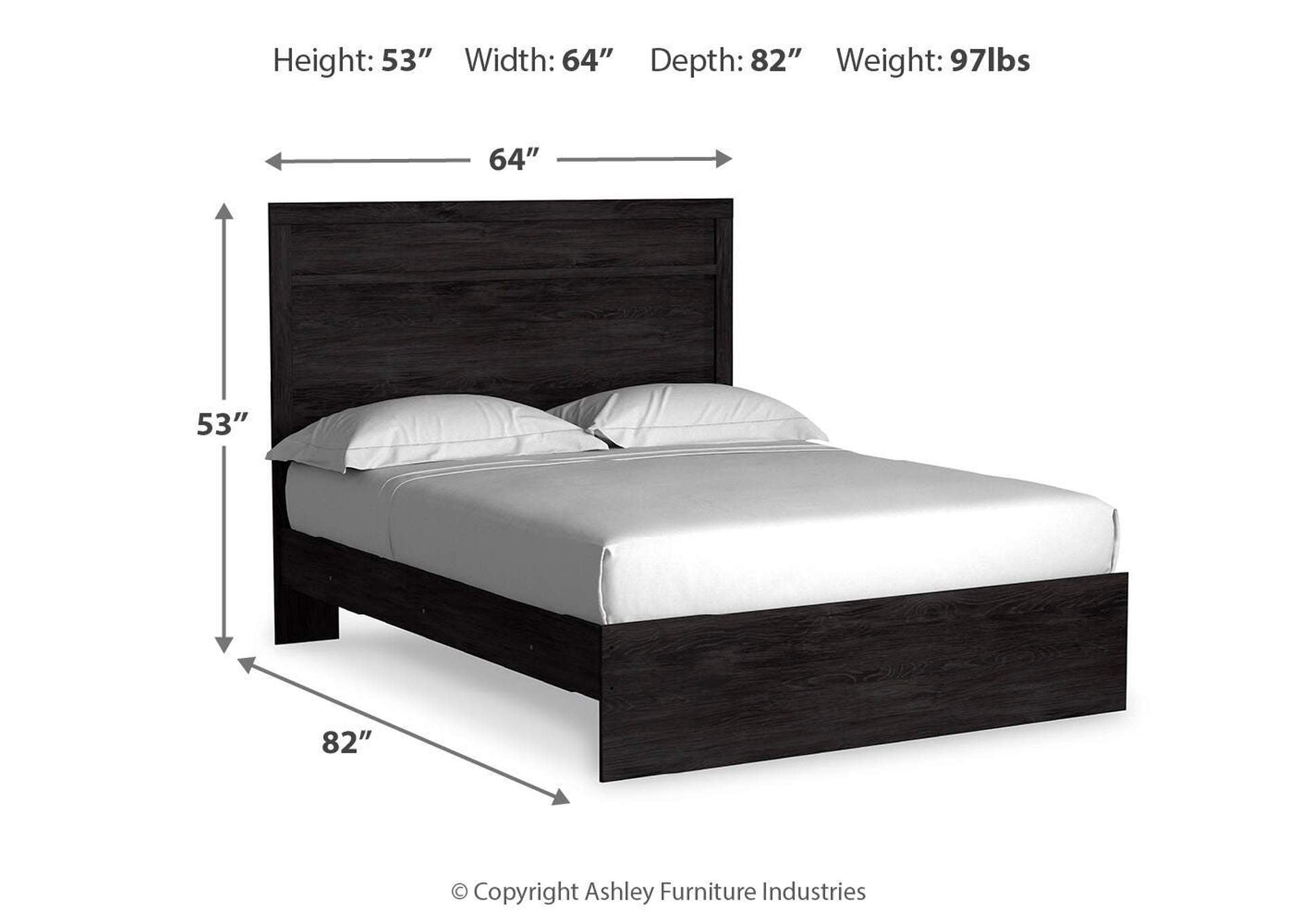 Belachime Queen Panel Bed with Mirrored Dresser, Chest and 2 Nightstands dimensions