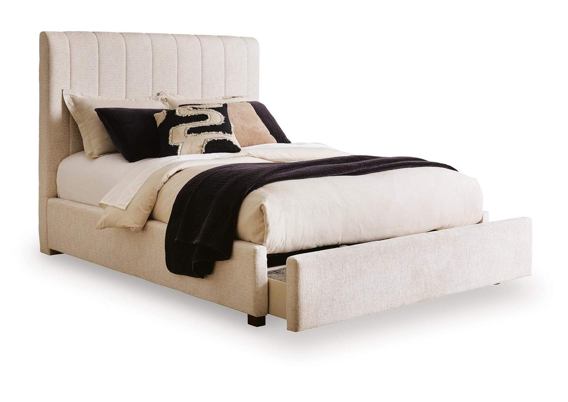 Brizmore Queen Upholstered Storage Bed angled view