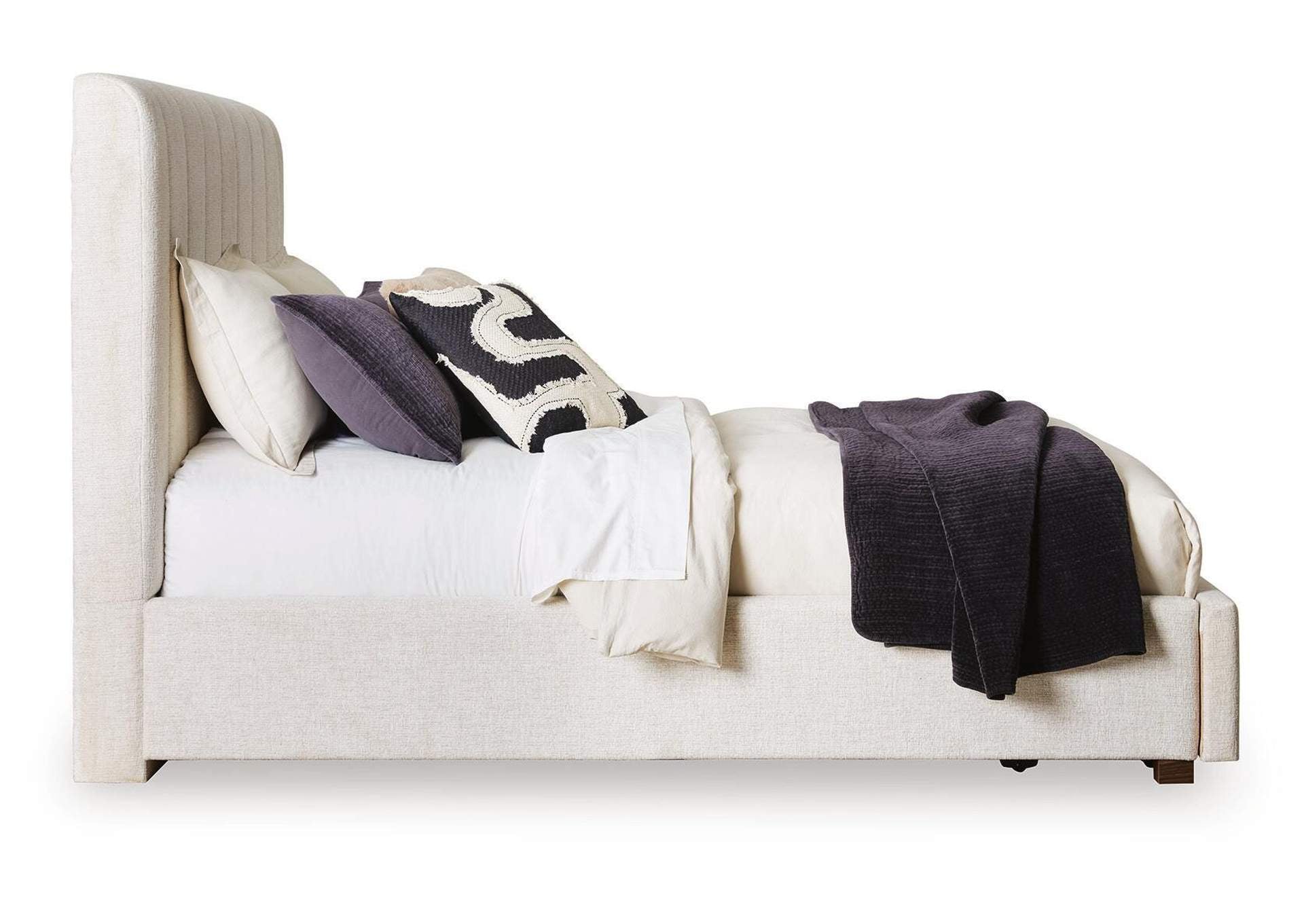 Brizmore Queen Upholstered Storage Bed side view