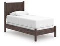Pamytta Twin Panel Bed in Brown, angle view
