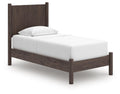 Pamytta Twin Panel Platform Bed in Brown, angle view