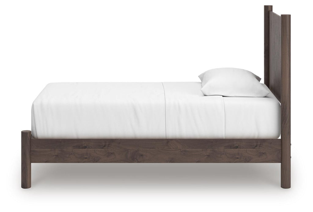 Pamytta Twin Panel Platform Bed in Brown, alternate side view