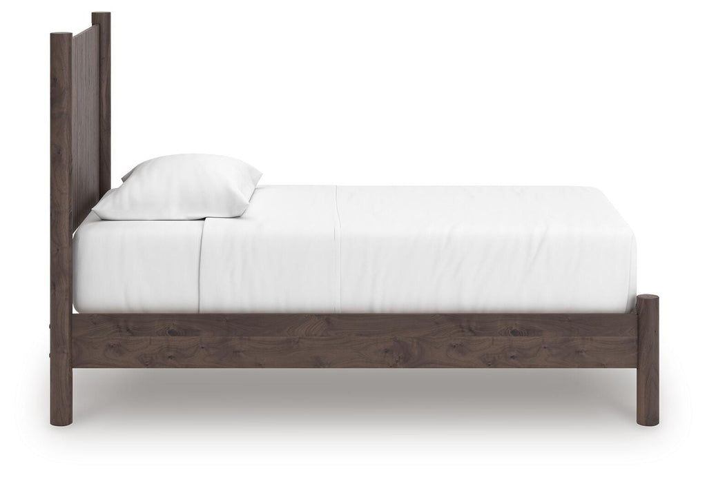 Pamytta Twin Panel Platform Bed in Brown, side view