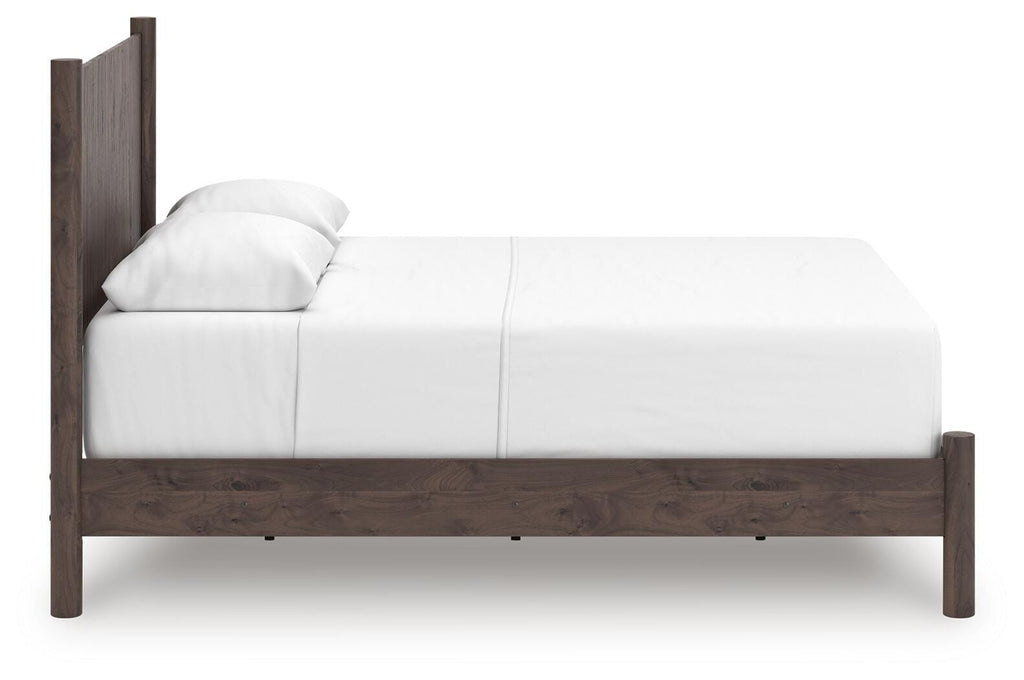 Pamytta Queen Panel Bed in Brown, side view