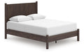 Pamytta Queen Panel Platform Bed in Brown, angle view