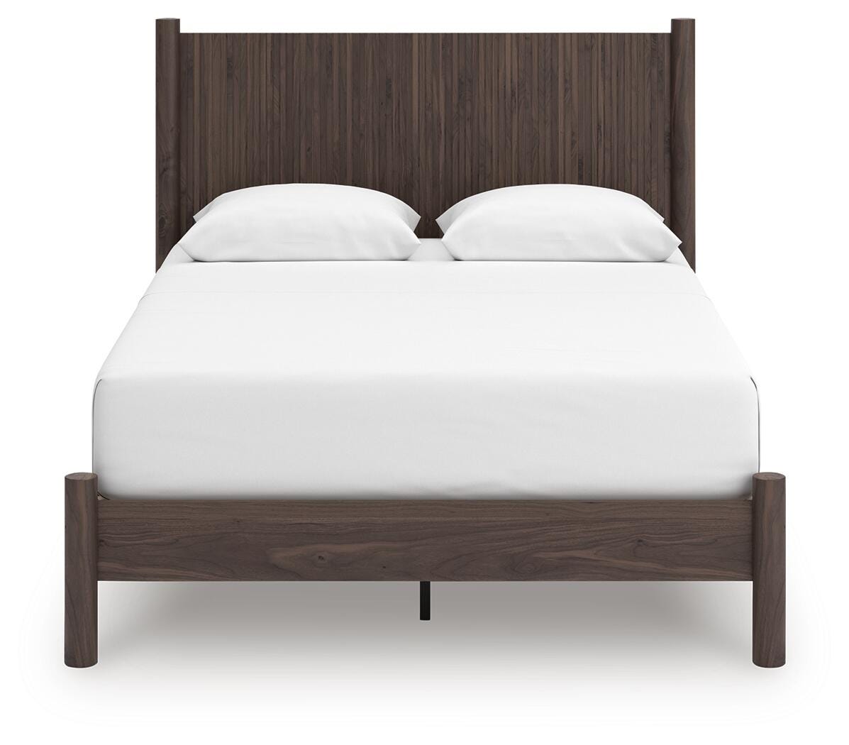 Pamytta Queen Panel Platform Bed in Brown, front view