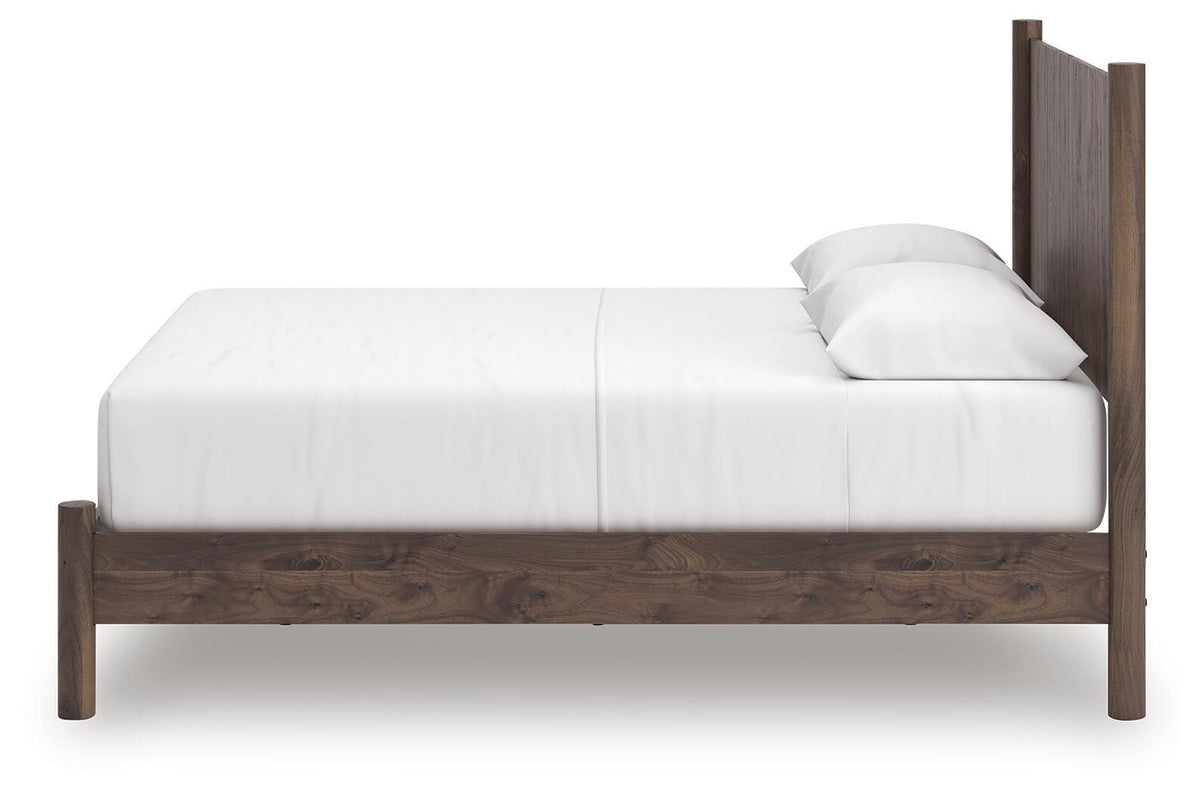 Pamytta Queen Panel Platform Bed in Brown, alternate side view