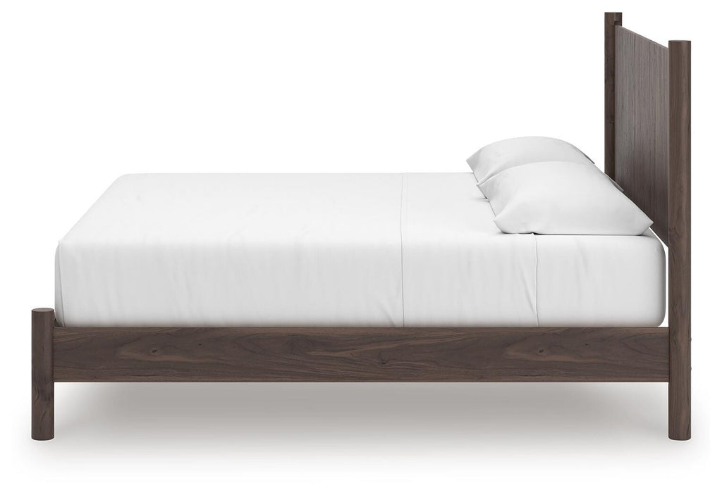 Pamytta King Panel Platform Bed in Brown, alternate side view
