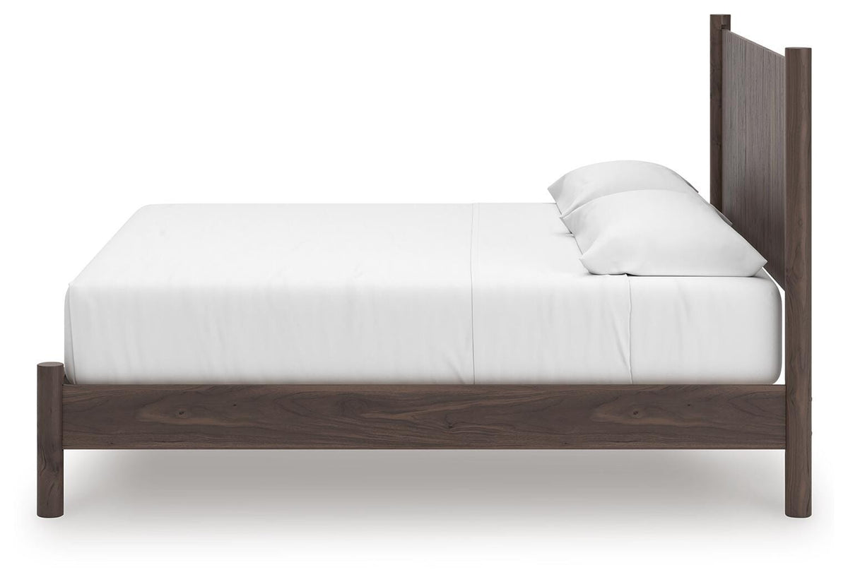 Pamytta King Panel Platform Bed in Brown, alternate side view