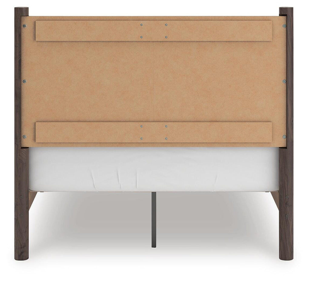 Pamytta Full Panel Platform Bed in Brown, back view