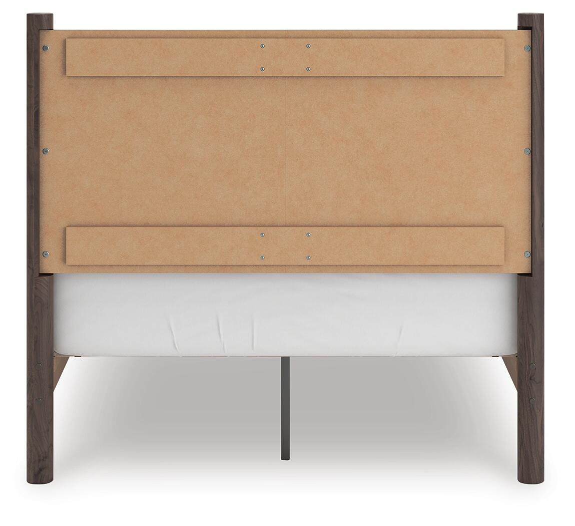 Pamytta Full Panel Platform Bed in Brown, back view