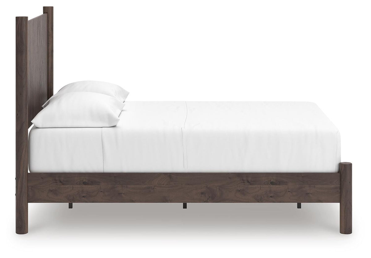 Pamytta Full Panel Platform Bed in Brown, side view