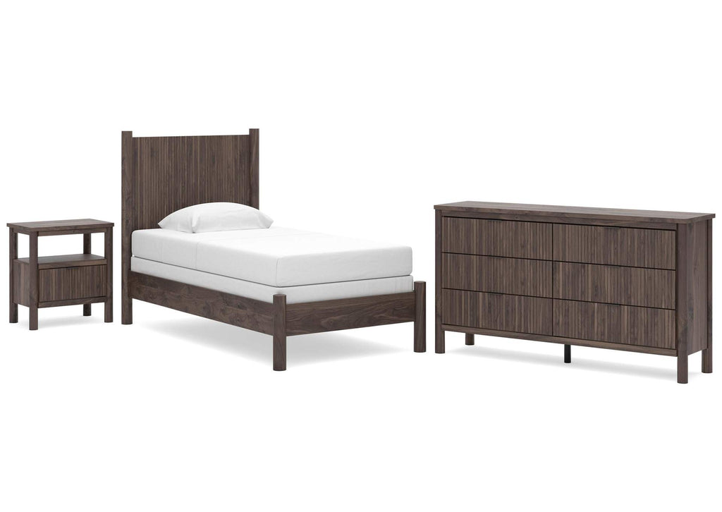 Cadmori Twin Panel Bed, Dresser and Nightstand