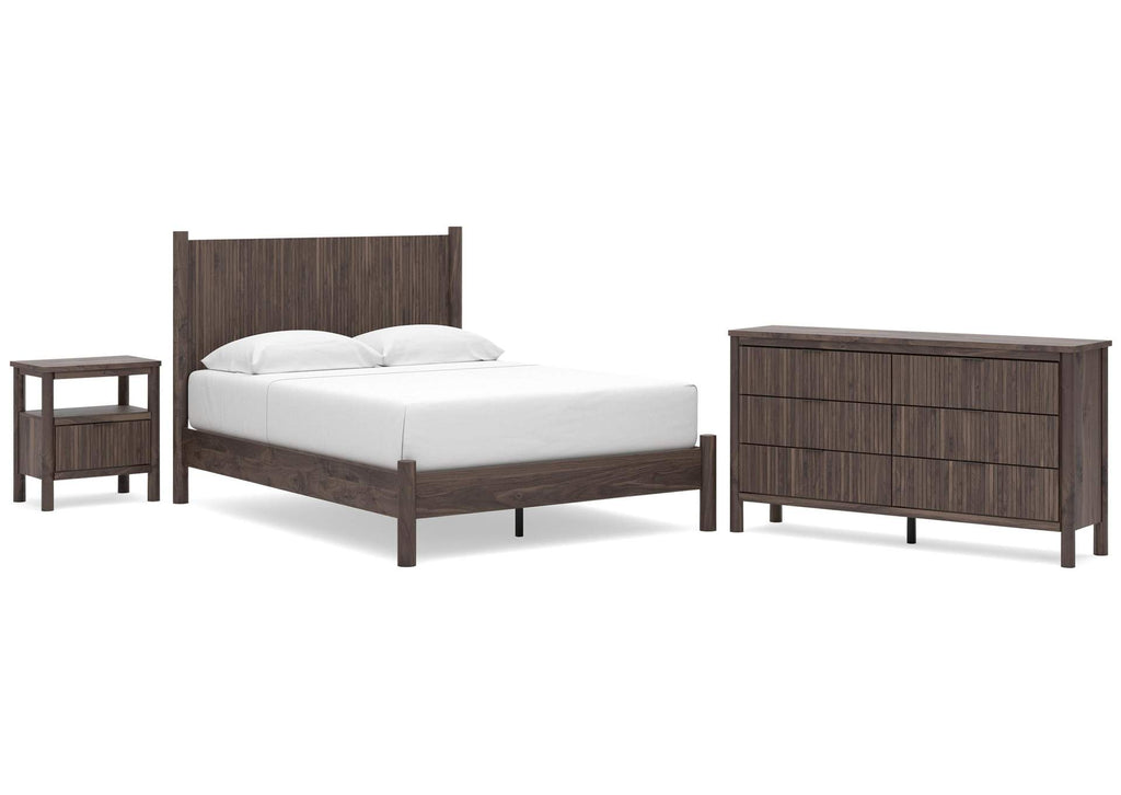Cadmori Queen Panel Platform Bed, Dresser and Nightstand