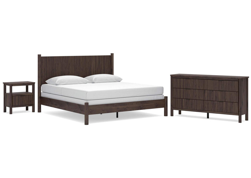 Cadmori King Panel Bed, Dresser and Nightstand