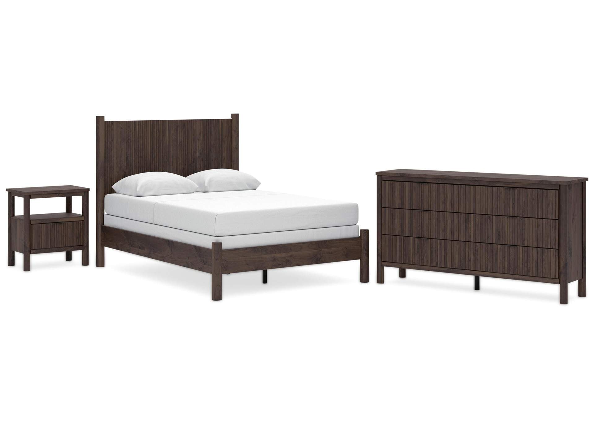 Cadmori Full Panel Bed, Dresser and Nightstand