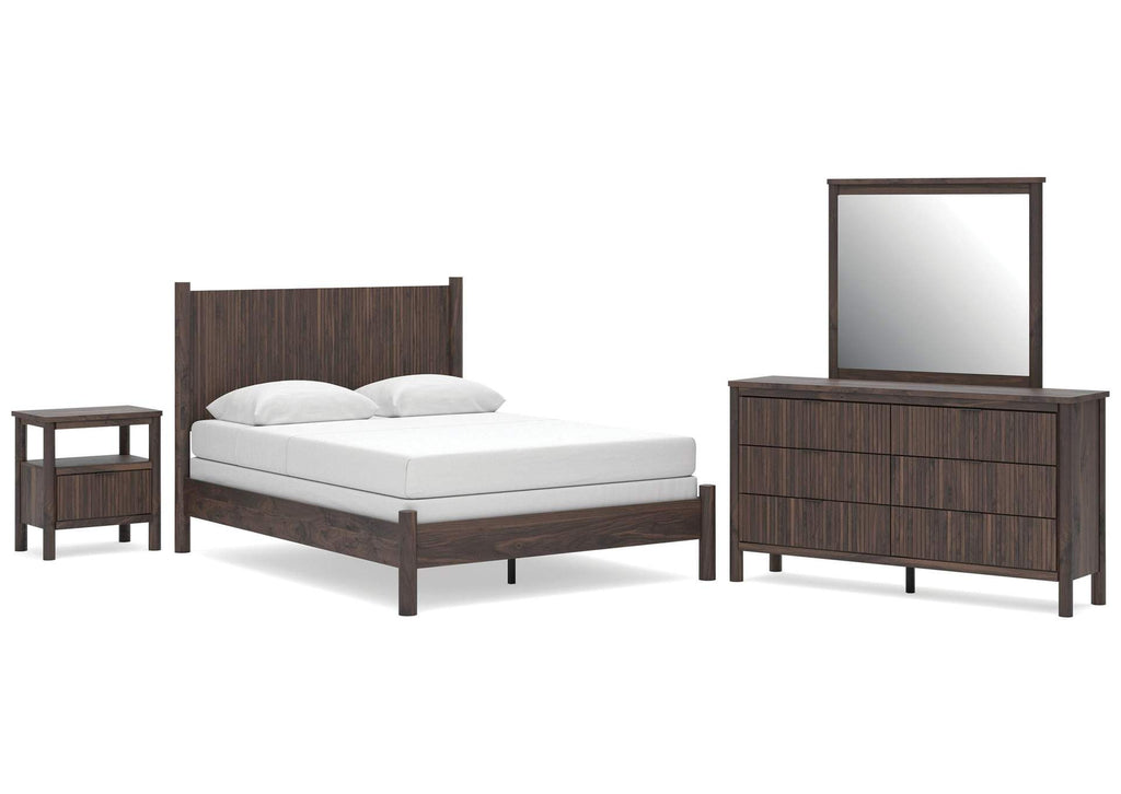 Cadmori Queen Panel Bed, Dresser, Mirror and Nightstand