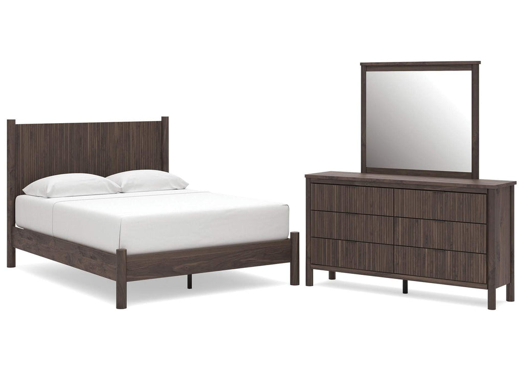 Cadmori Queen Panel Platform Bed, Dresser and Mirror