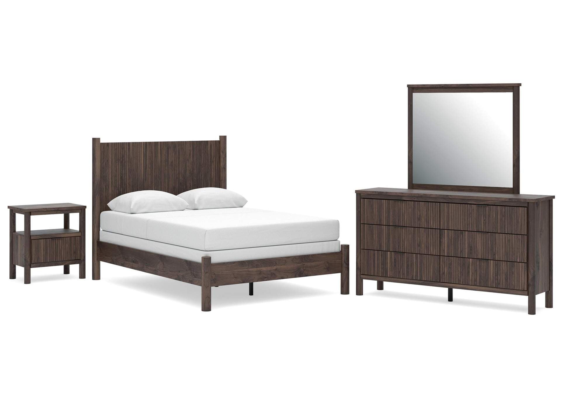 Cadmori Full Panel Bed, Dresser, Mirror and Nightstand