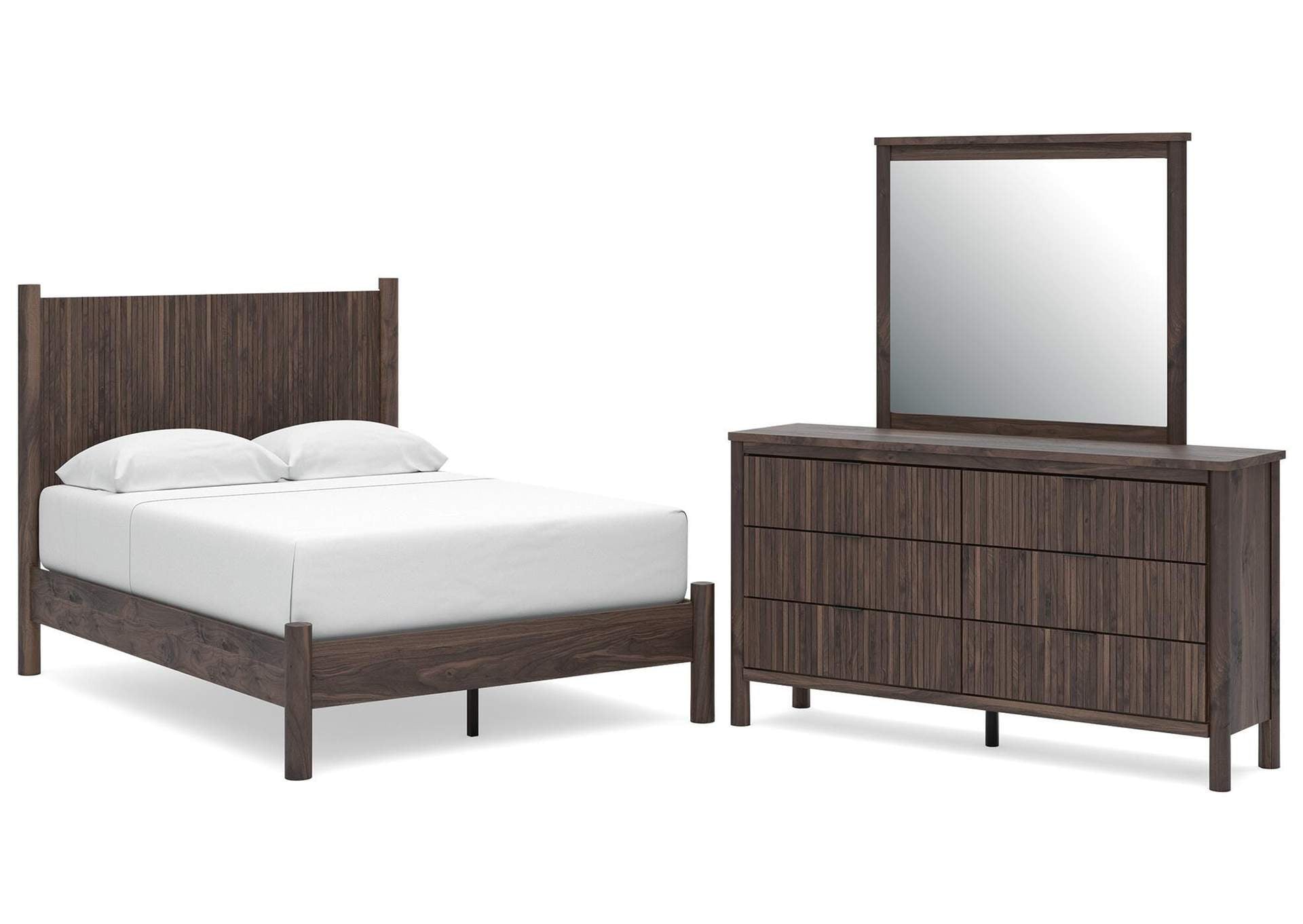 Cadmori Full Panel Platform Bed, Dresser and Mirror