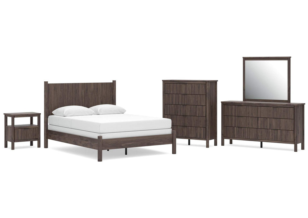 Cadmori Queen Panel Bed, Dresser, Mirror, Chest and Nightstand