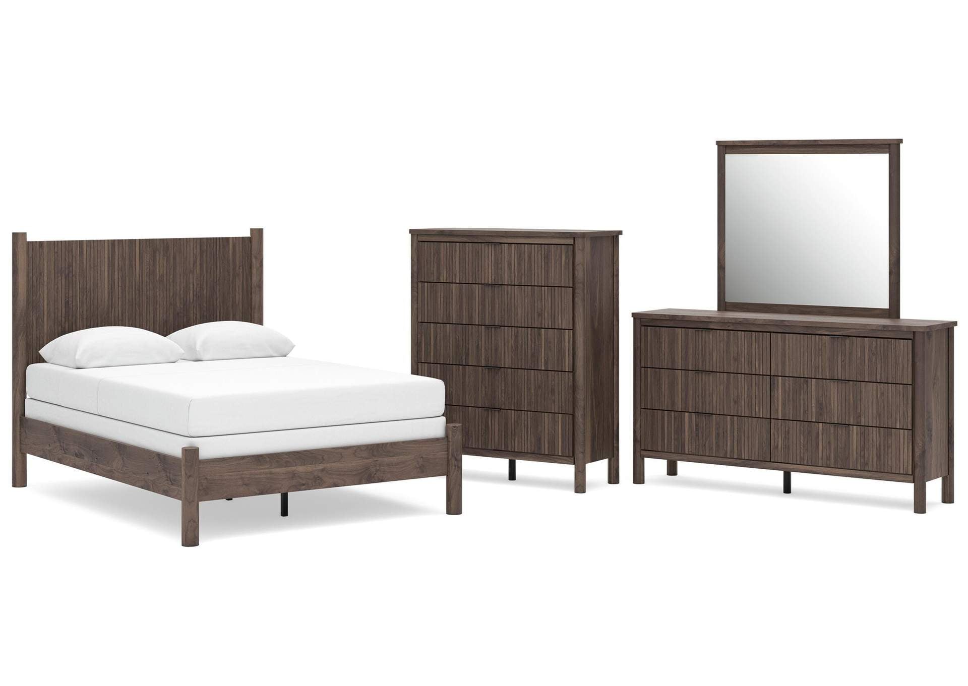 Cadmori Full Panel Bed, Dresser, Mirror and Chest