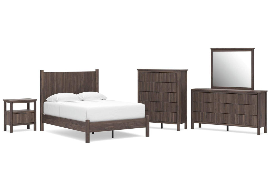Cadmori Full Panel Platform Bed, Dresser, Mirror, Chest and Nightstand