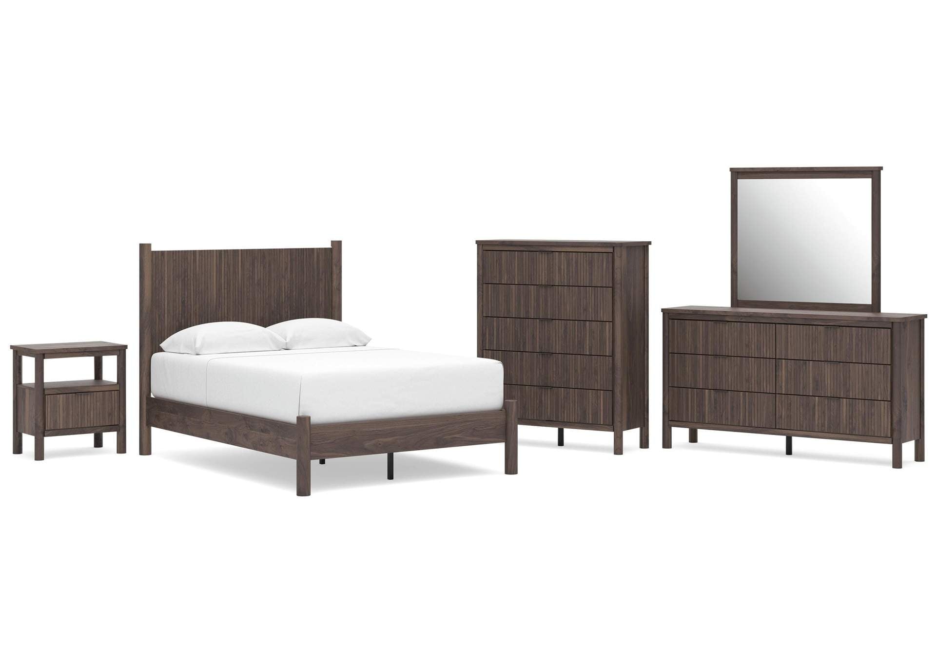 Cadmori Full Panel Platform Bed, Dresser, Mirror, Chest and Nightstand