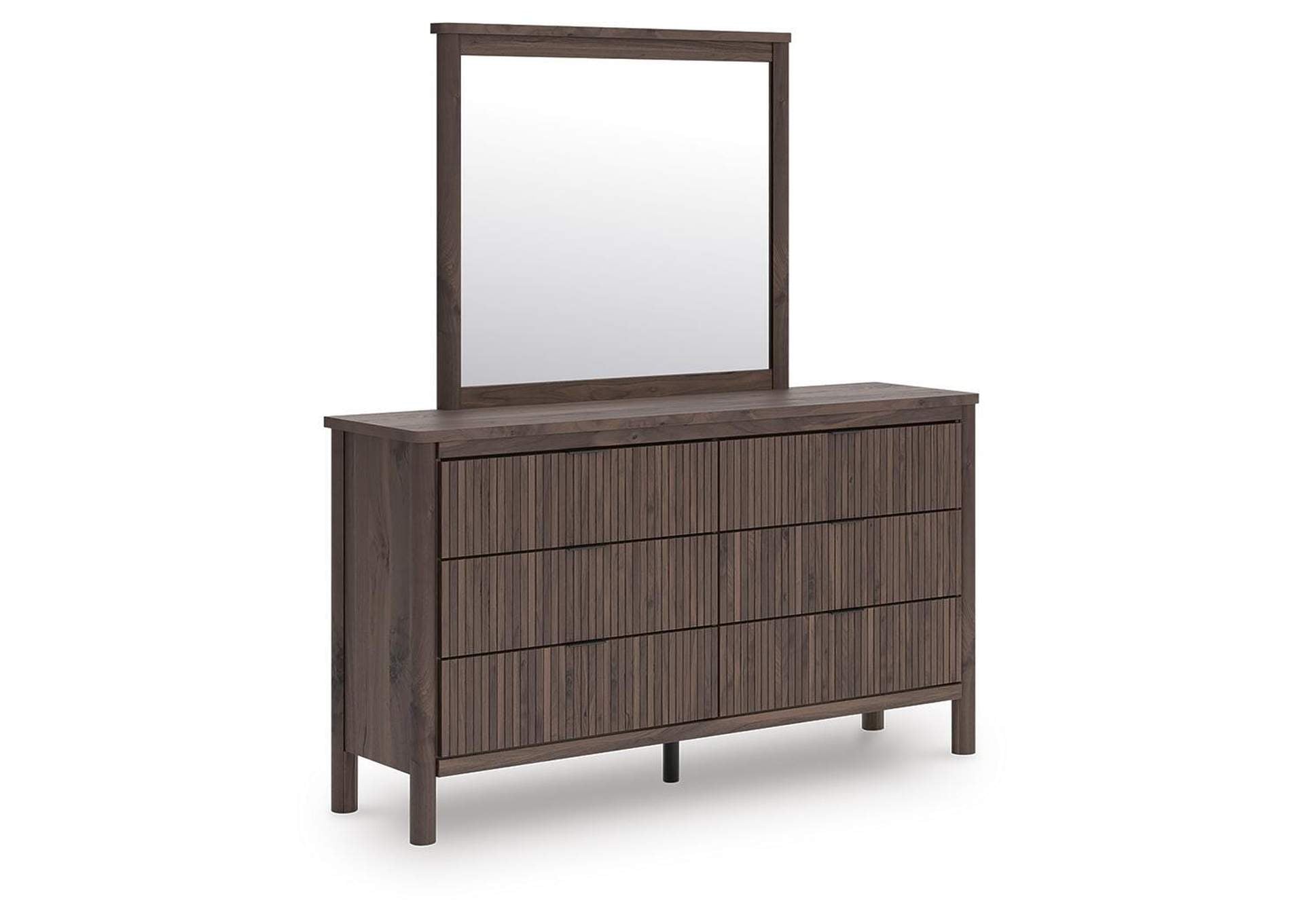 Cadmori Twin Panel Platform Bed, Dresser, Mirror and Chest angled view