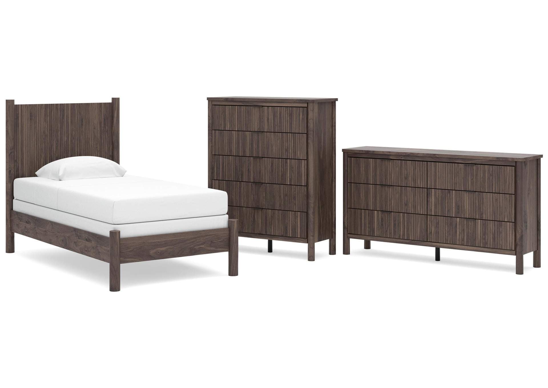 Cadmori Twin Panel Bed, Dresser and Chest