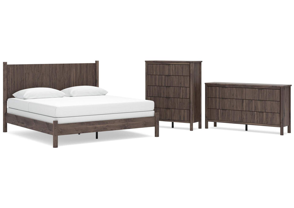 Cadmori King Panel Bed, Dresser and Chest