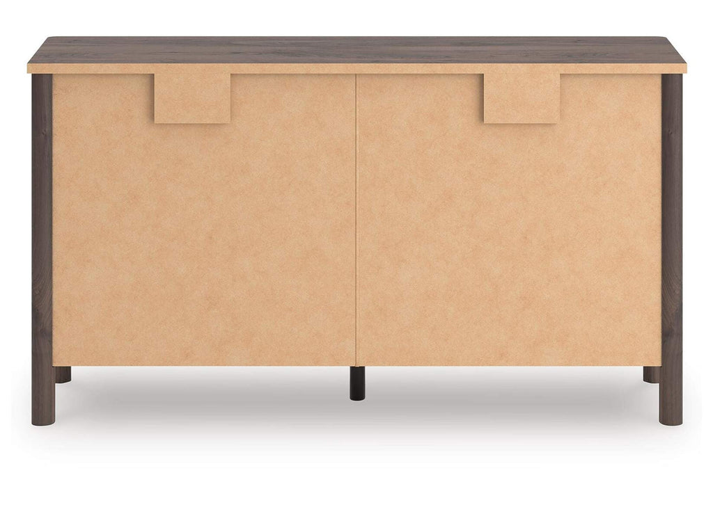 Cadmori Queen Upholstered Panel Platform Bed, Dresser and Nightstand