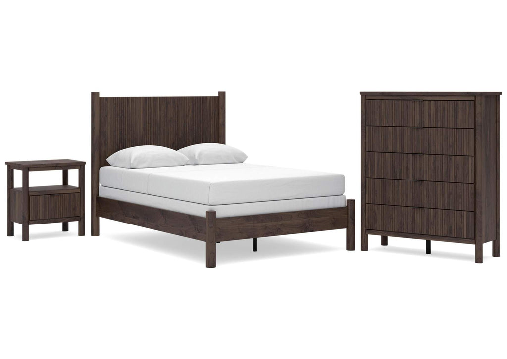 Cadmori Full Panel Bed, Chest and Nightstand