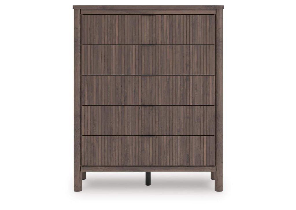 Cadmori King Panel Platform Bed, Dresser, Mirror and Chest