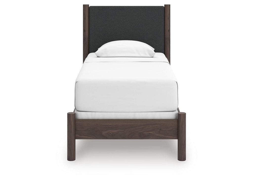 Cadmori Twin Upholstered Panel Bed, Dresser and Chest