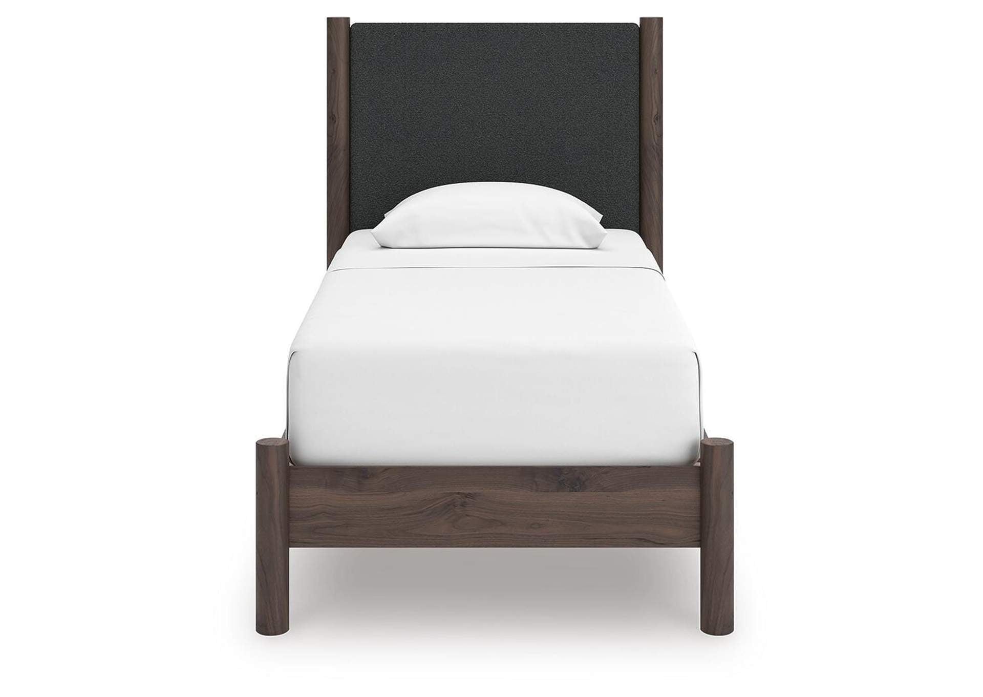 Cadmori Twin Upholstered Panel Platform Bed, Dresser and Chest