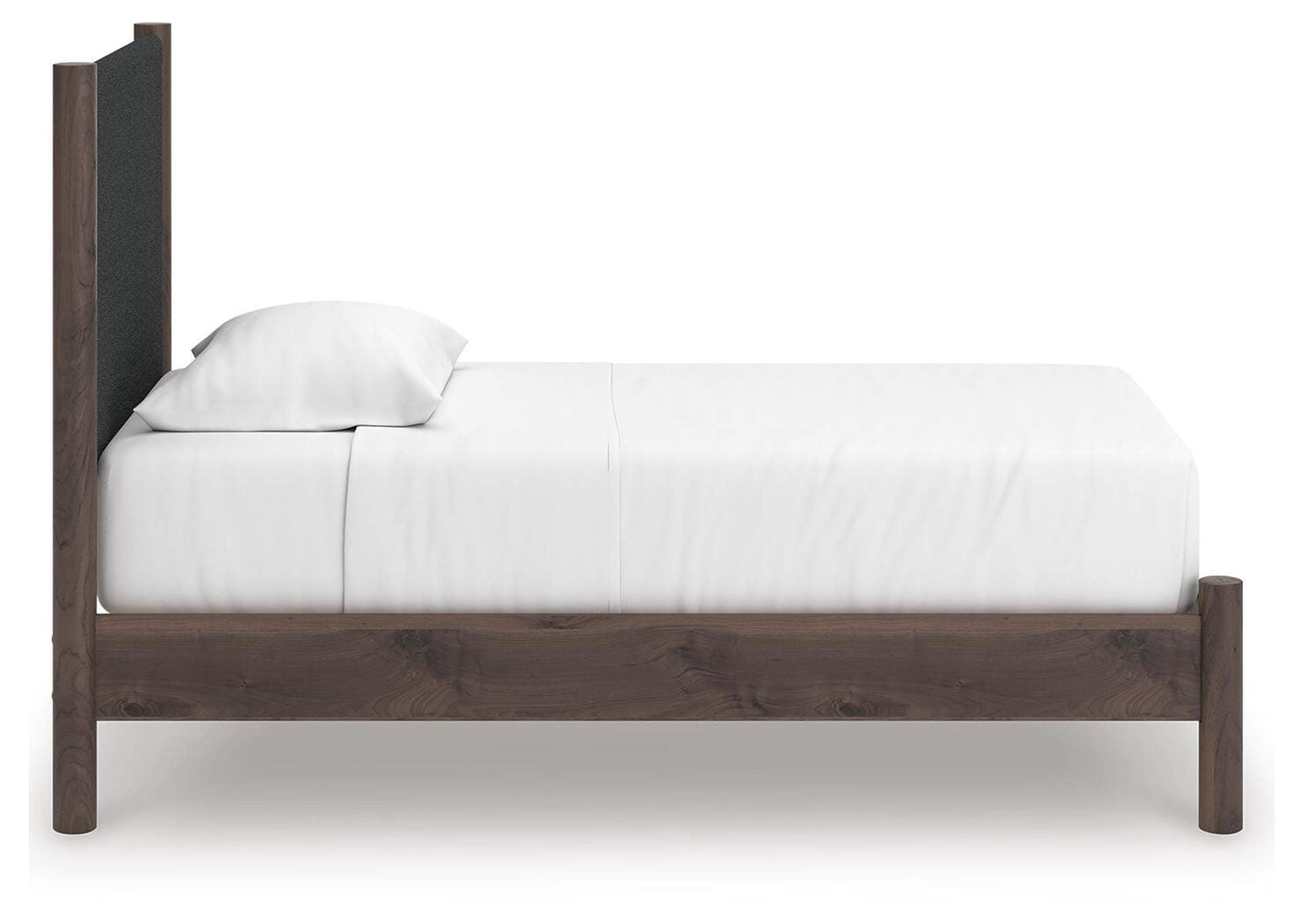 Cadmori Twin Upholstered Panel Platform Bed, Dresser and Chest side view