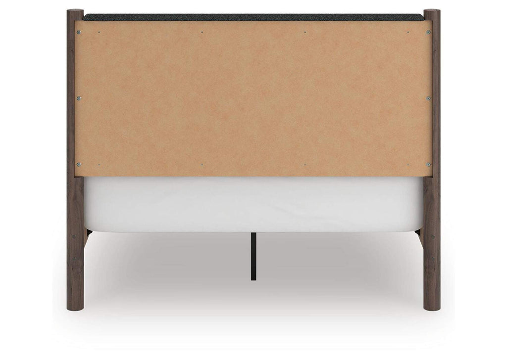 Cadmori Queen Upholstered Panel Bed, Dresser and Mirror